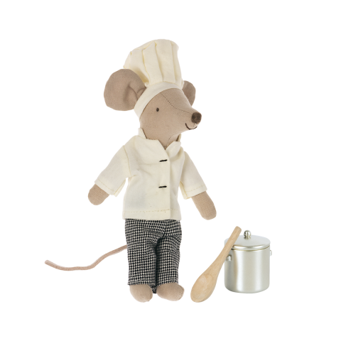 Chef Mouse with Soup Pot and Spoon
