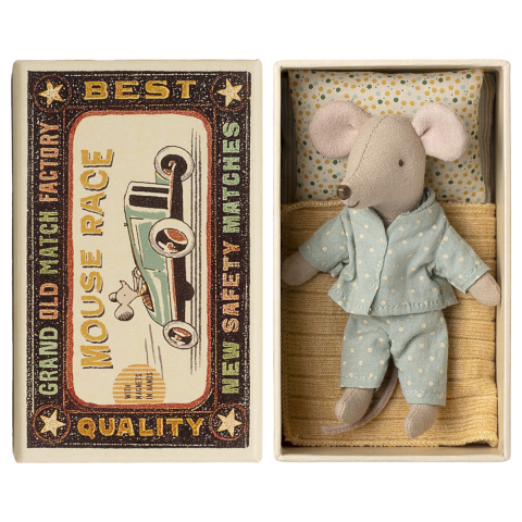 Little Brother Mouse in Matchbox with Magnetic Hands
