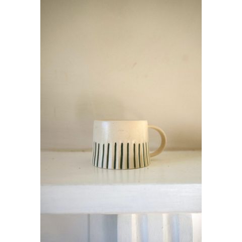 Ridged Painted Mug - Forest