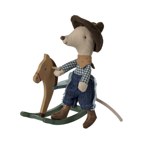 Cowboy Mouse on Rocking Horse - Little Brother