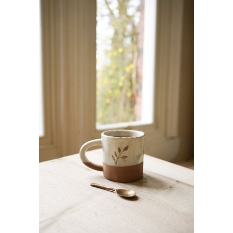 Hand Painted Botanic Mug - Taupe