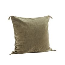 Madam Stoltz Velvet Cushion - Dusty Green
