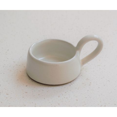  Stoneware Tea Light Holder - White Milk