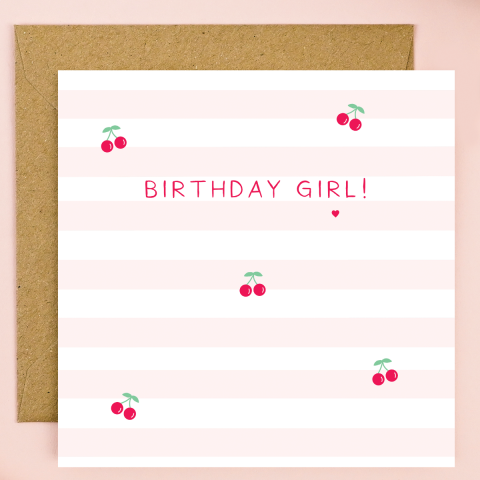 Happy Birthday Cherries Card