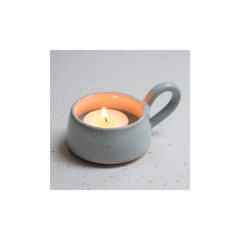Stoneware Tea Light Holder - Eggshell