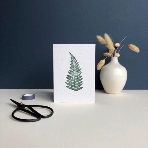 Fern Plant Print Card - Green