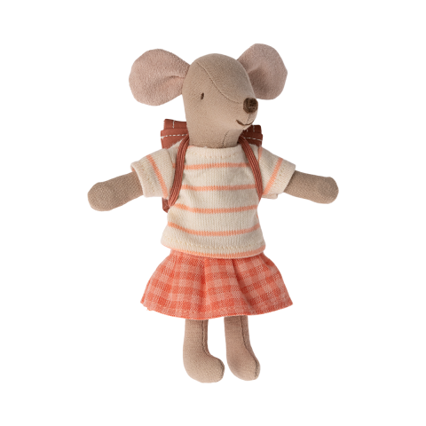 Tricycle Mouse Big Sister with Bag - Coral