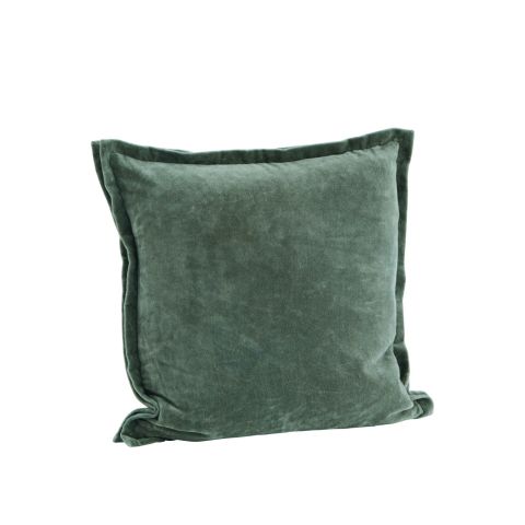 Madam Stoltz Velvet Cushion - Green