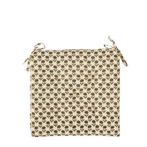 Madam Stoltz Printed Cotton Chair Pad 