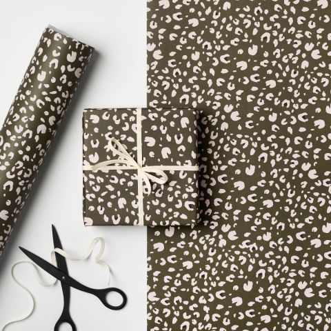 Moss Green Leopard Print Wrap
